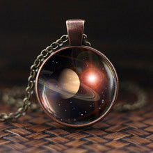 Load image into Gallery viewer, Charming Nebula Necklace Galaxy Space Glass Cabochon Pendant Solar System Jewelry Space Universe Necklace Milky Way Jewelry