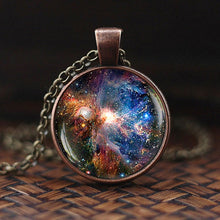 Load image into Gallery viewer, Charming Nebula Necklace Galaxy Space Glass Cabochon Pendant Solar System Jewelry Space Universe Necklace Milky Way Jewelry