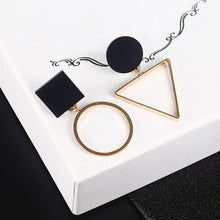 Load image into Gallery viewer, Korean Fashion Long Slope Geometric asymmetry Rhinestone circle earrings new Acrylic earring for women Gift Party Wedding