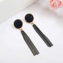 Load image into Gallery viewer, Korean Fashion Long Slope Geometric asymmetry Rhinestone circle earrings new Acrylic earring for women Gift Party Wedding