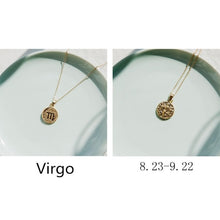 Load image into Gallery viewer, 1 PCS Zodiac Sign Necklace 12 Constellation Necklaces Celestial Keepsake Jewelry Virgo Taurus Leo Gemini Bijoux Femme Fashion