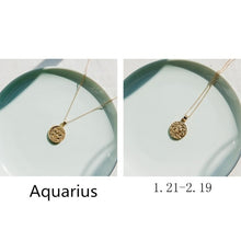 Load image into Gallery viewer, 1 PCS Zodiac Sign Necklace 12 Constellation Necklaces Celestial Keepsake Jewelry Virgo Taurus Leo Gemini Bijoux Femme Fashion