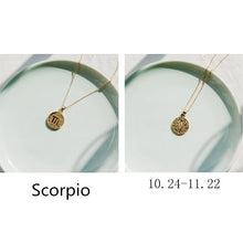 Load image into Gallery viewer, 1 PCS Zodiac Sign Necklace 12 Constellation Necklaces Celestial Keepsake Jewelry Virgo Taurus Leo Gemini Bijoux Femme Fashion