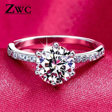 Load image into Gallery viewer, ZWC 2019 Fashion Classic Six Claw AAA Zircon Wedding Rings for women Jewelry Wedding Engagement Female Crystals Ring Gift